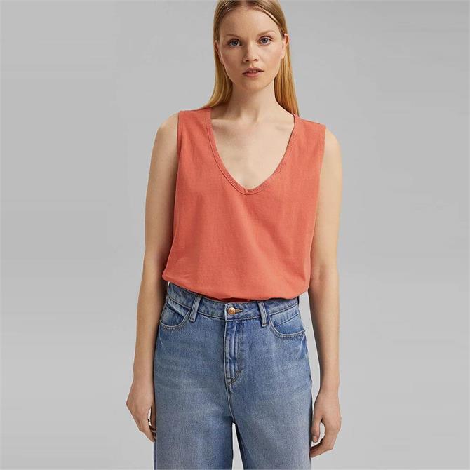 Esprit Broderie Anglaise Back Sleeveless Top